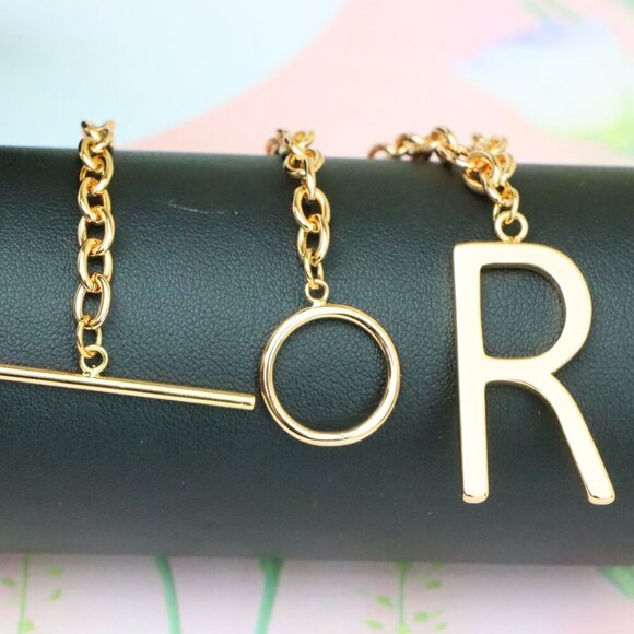 "Rose Gold Initial 'R' Necklace with Pearls, XPNL1904 - Picture 5 of 12